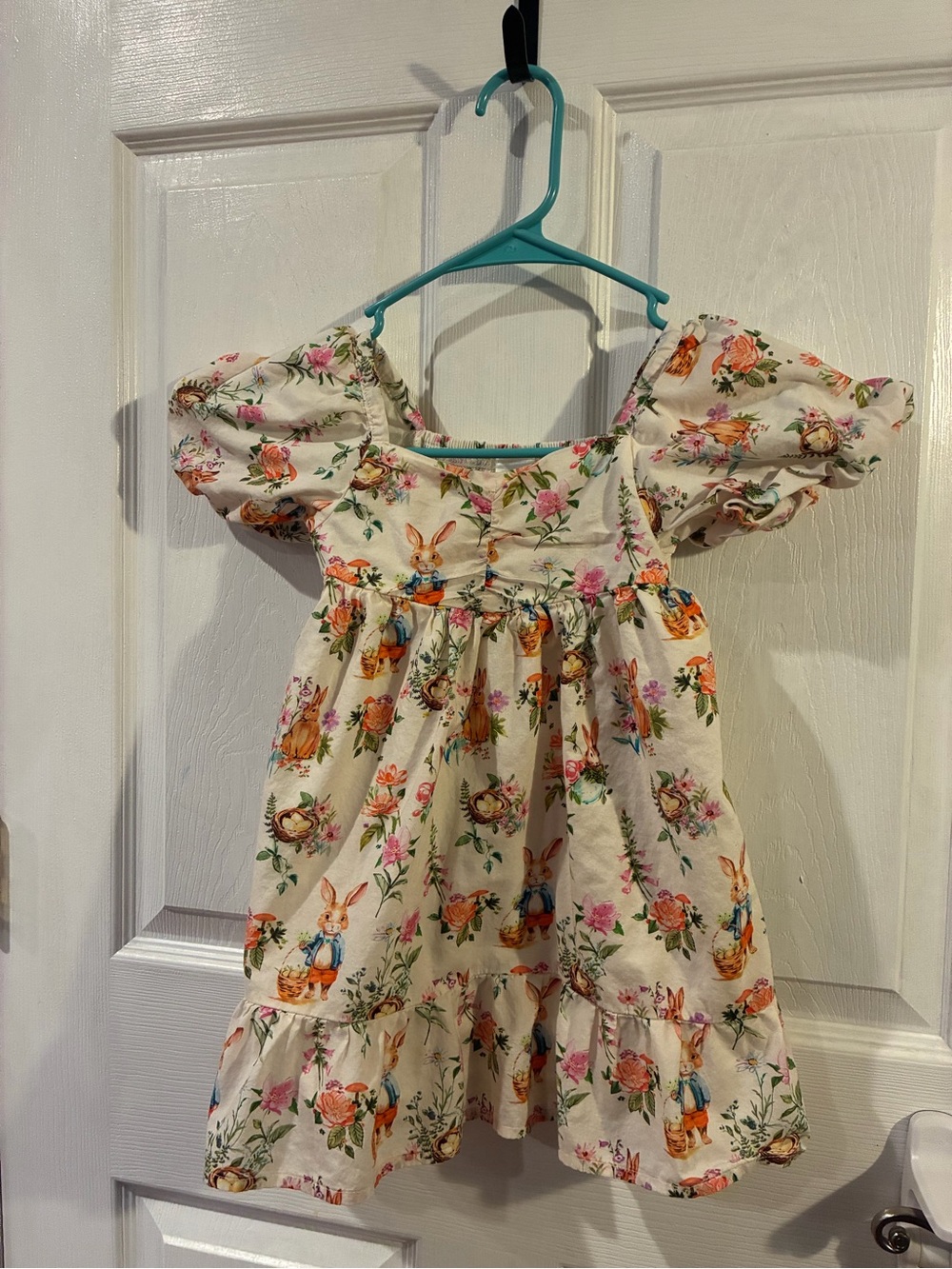 Gymboree Enchanted Garden Bunny Puff Sleeve Ruffle Dress Girls 4T